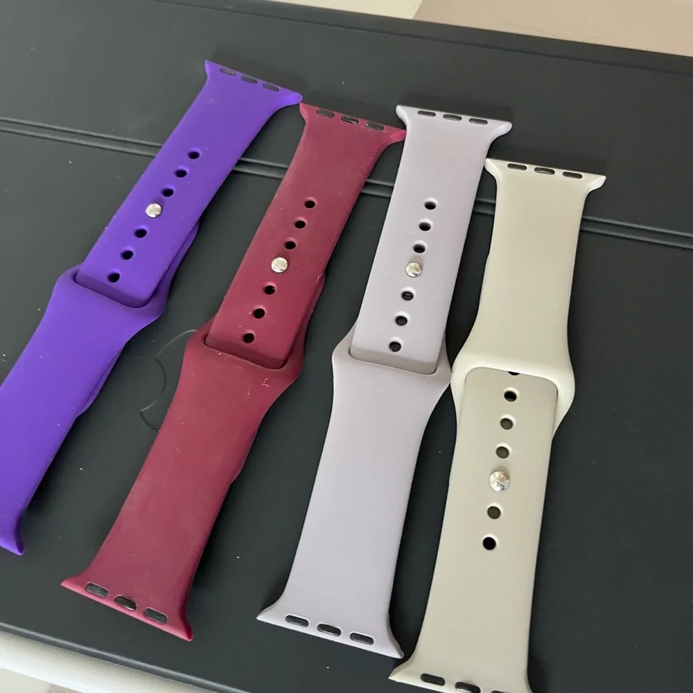 Silicone Watch Bands - Purple, Red, Gray, Cream